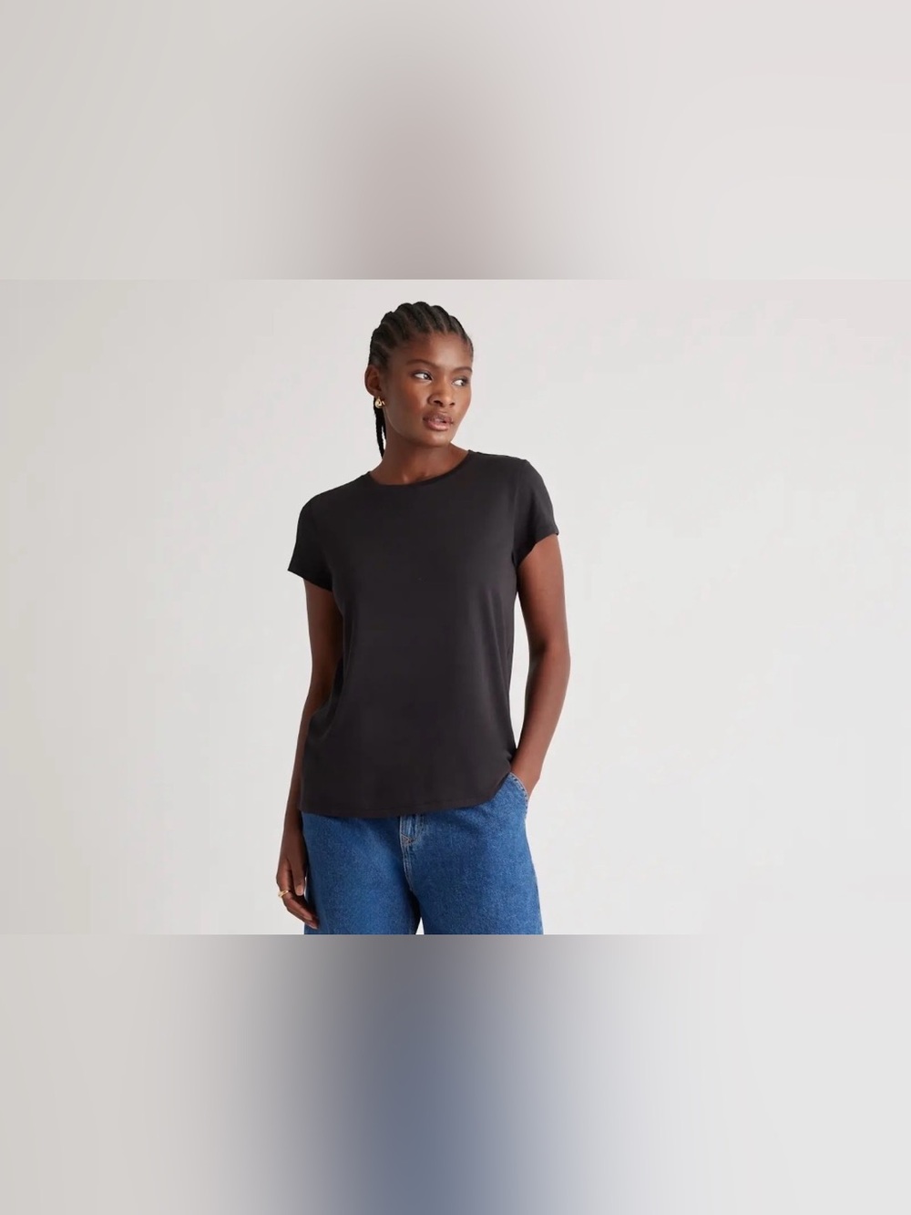 Quince Cotton Modal Crew Neck Swing Tee